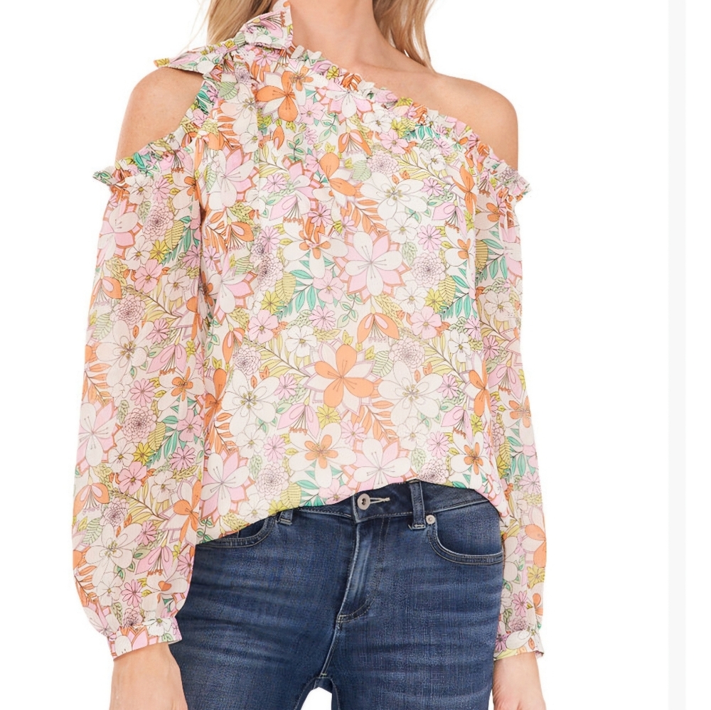 CeCe Open/Cold Shoulder Blouse, Size XL, Excellent Condition! - Picture 3 of 3